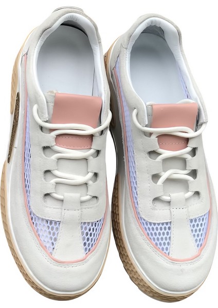 Beyaz Süet&file Sneaker
