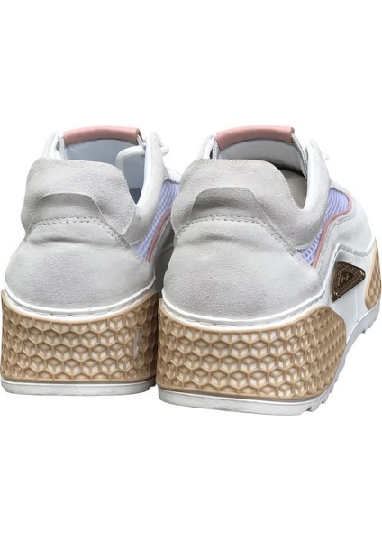 Beyaz Süet&file Sneaker