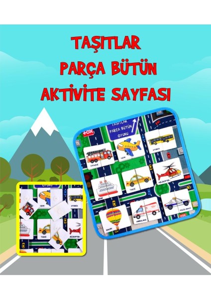 ( Taşıtlar ) Parça-Bütün Eşleşmeler Keçe Cırtlı Aktivite Sayfası - Çocuk Etkinlik , Eğitici fiyatları