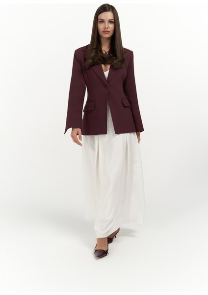 Anisah Belden Oturmalı Bordo Blazer fiyatları