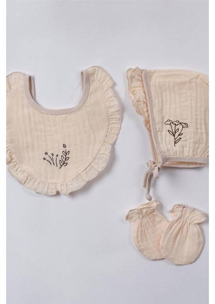 Kız Bebek Yasawa Müslin Kız Bebek Hastane Çıkışı Beşli Set Kahverengi