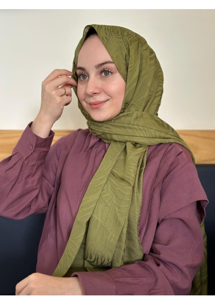 Osmanlı Yeşili Ipekevi Ipek Viskon Şal 4373