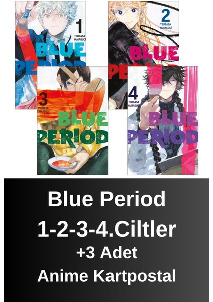 Blue Period 1-2-3-4.ciltler (4 Kitap) | Anime Kartpostallar