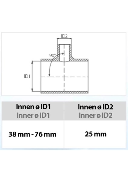 Silikon T Dirsek 60 mm HGSIT60-R