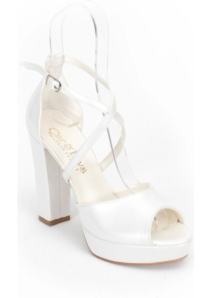 Sedef Cilt Kadın Abiye Ayakkabı Kadın Topuklu Şık Gece Ayakkabısı Zarif Tasarım Yüksek Topuk