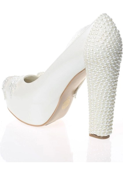Kadın Beyaz Sedef Inci Taş Işlemeli Gelin Ayakkabı Kadın Topuklu Abiye Ayakkabı Şık Gece Ayakkabısı fırsatları