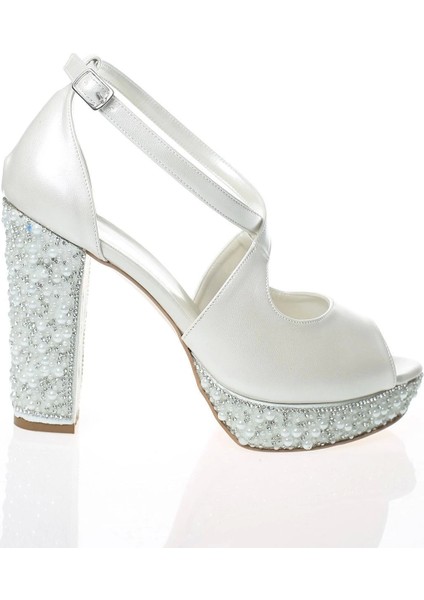 Kadın Sedef Cilt Ökçe Poli İnci Taş Abiye Ayakkabı Kadın Topuklu Şık Gece Ayakkabısı modelleri