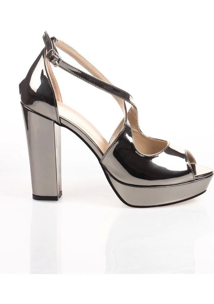 Platin Ayna Kadın Abiye Ayakkabı Kadın Topuklu Şık Gece Ayakkabısı Zarif Tasarım Yüksek Topuk modelleri