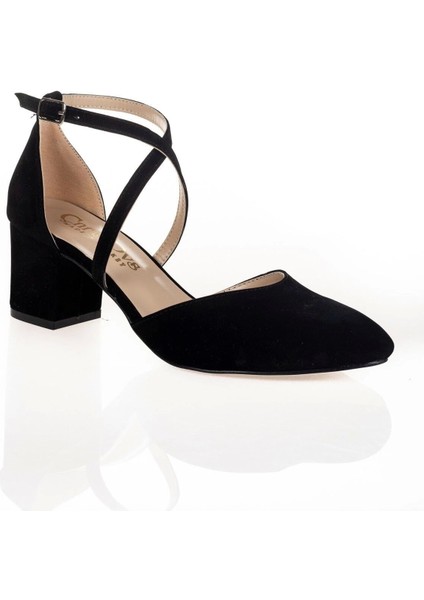 Kadın Siyah Topuklu Ayakkabı Kadın Topuklu Abiye Ayakkabı Şık Gece Ayakkabısı Zarif Tasarım