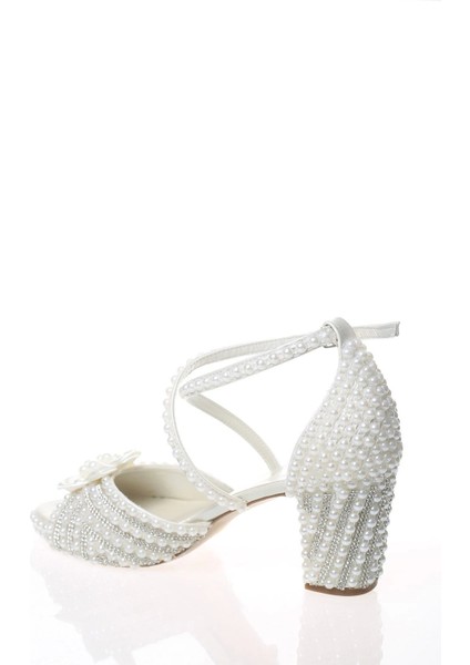 Kadın Beyaz Sedef İnci Taş İşlemeli Gelin Ayakkabı Kadın Topuklu Abiye Ayakkabı Şık Gece Ayakkabısı fırsatları
