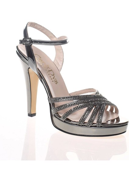 Kadın Gold Abiye Ayakkabı Kadın Topuklu Şık Gece Ayakkabısı Zarif Tasarım Yüksek Topuk