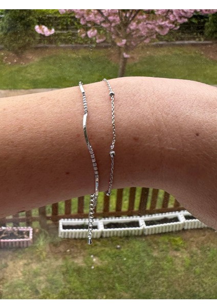 Çift Zincirli Taşlı Topçuk Bileklik fiyatları