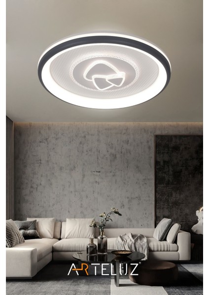 Üçgen Model Modern Plafonyer Avize (50 cm , 3 Renk Işık)