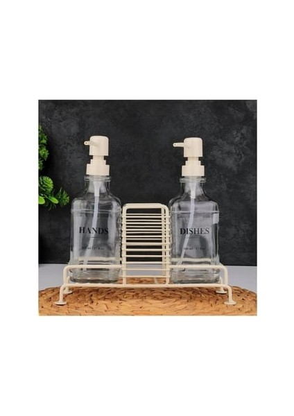 Brave Valıant Metal Standlı Ayaklı Sabunluk Deterjanlık Sunger Hazneli 500 ml