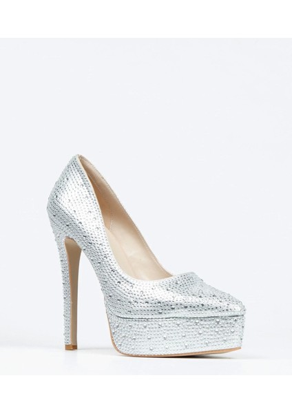 Gold Sultan Taşlı Klasik Sivri Ince Topuklu Sivir Platformlu Kadın Abiye Ayakkabı Kadın Topuklu Şık