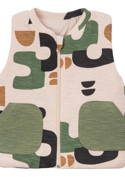 Erkek Bebek Renkli Şişme Baskılı Yelek Yeşil