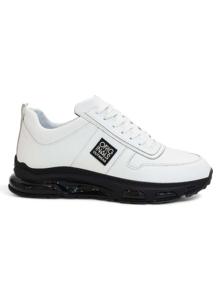 2136 Hakiki Deri Anatomik Air Tabanlı Erkek Sneakers Ayakkabı - NKT02136-BEYAZ-44 indirimleri