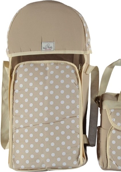 Portbebe Bebek Taşıma ve Bebek Bakım Çantası Puantiye Model Ikili Set Pratik Günlük Kullanım