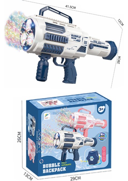 Şarjlı Baloncuk Makinesi Otomatik Işıklı Büyük Boy 41CM + 500ML Baloncuk Suyu fiyatları