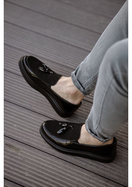 Bartiniavm CH002 Rst Loafer Verniciata Erkek Ayakkabı Sıyah