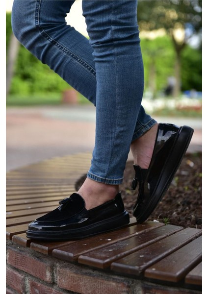 Bartiniavm CH002 Rst Loafer Verniciata Erkek Ayakkabı Sıyah