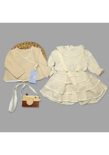 Ceket Müslin Gömlek Etek Lüks 3’lü Takım