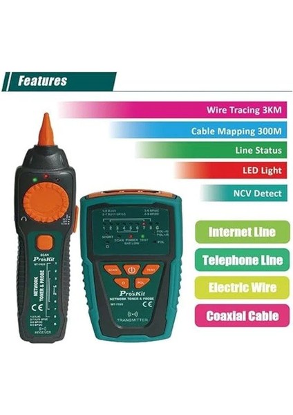 MT-7028 Network Kablo Test Cihazı Prob Kit