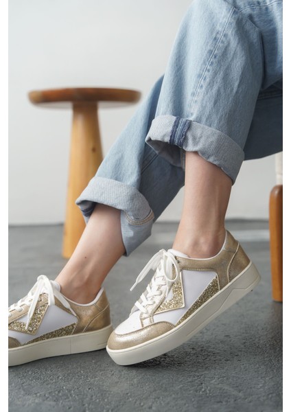 Kadın Mambo Spor Ayakkabı - Beyaz-Altın fiyatları