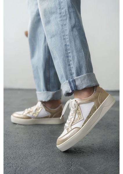 Kadın Mambo Spor Ayakkabı - Beyaz-Altın modelleri