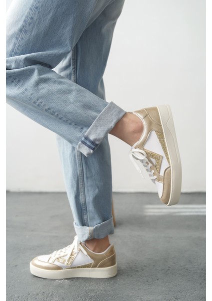 Kadın Mambo Spor Ayakkabı - Beyaz-Altın fırsatları