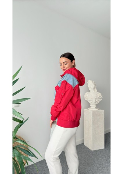 Veto Kadın Jean Detatylı Kapüşonlu Yağmurluk Mont modelleri