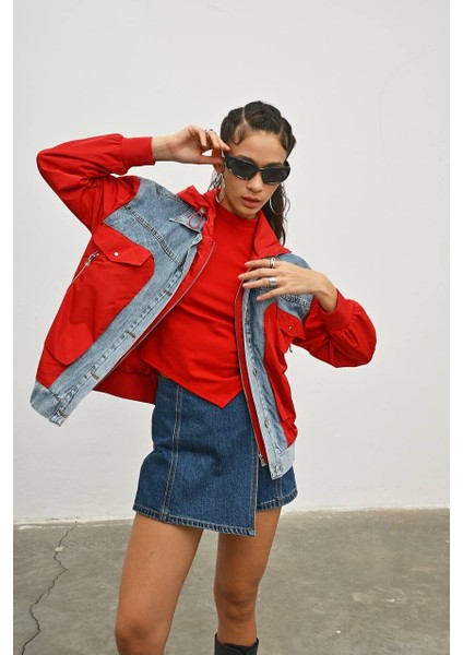 Veto Kadın Jean Detatylı Kapüşonlu Yağmurluk Mont fırsatları