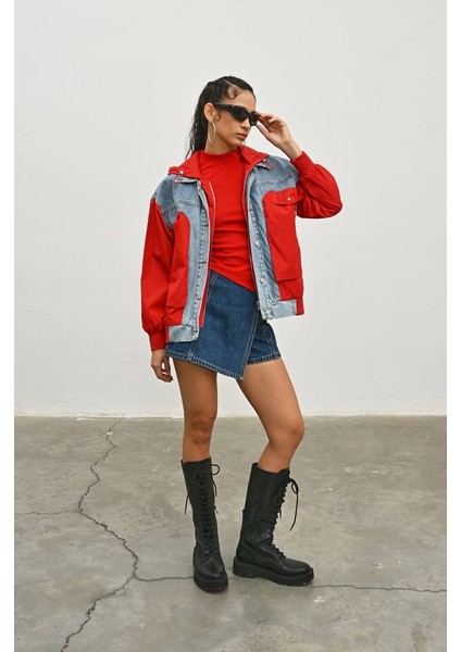 Veto Kadın Jean Detatylı Kapüşonlu Yağmurluk Mont indirimleri