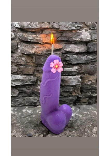 Aresmumatölyesi Mor Kalın 14 cm Bereket Mum