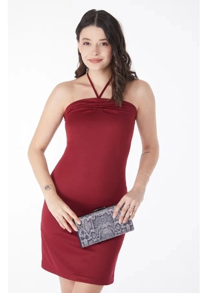 Bağcık Detaylı Abiye Elbise