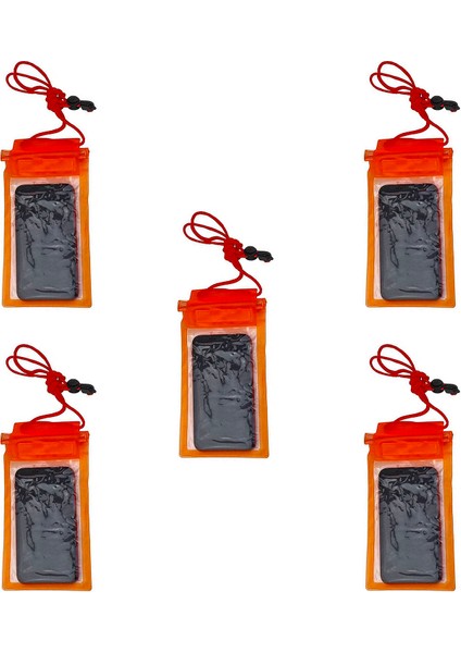 Su Geçirmez Telefon Kılıfı Turuncu 5 Adet