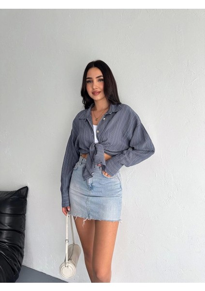 Çizgili Oversize Gömlek modelleri