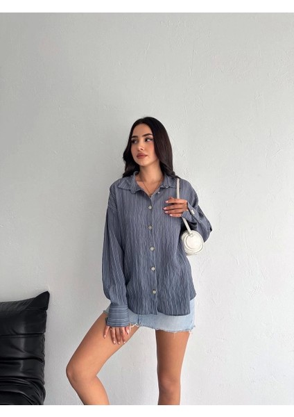 Çizgili Oversize Gömlek fırsatları