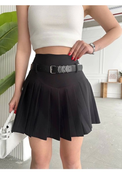 Kemerli Pikseli Şort Etek modelleri