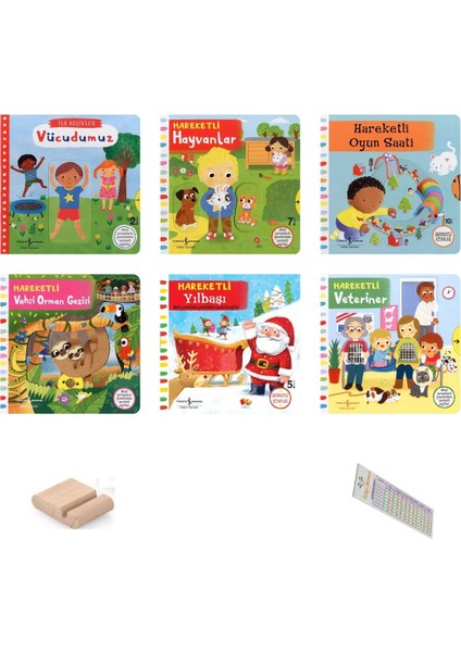 0-2 Yaş Hareketli Kitaplar Serisi 6'lı Set-3 + Tablet Standı