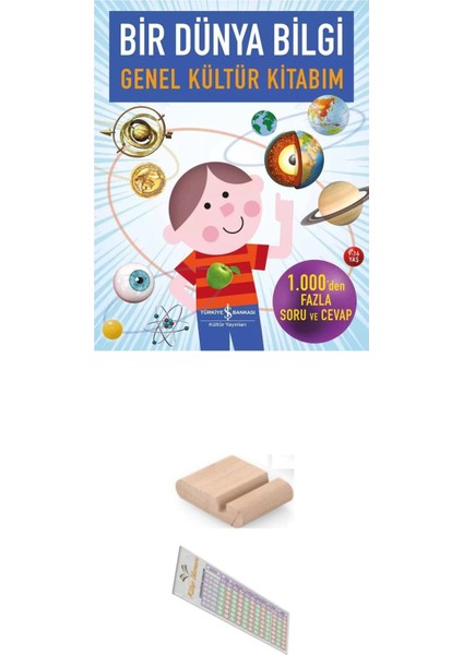 Bir Dünya Bilgi / 8-13 Yaş Genel Kültür Kitabı / 1000'DEN Fazla Soru ve Cevapları + Tablet Standı