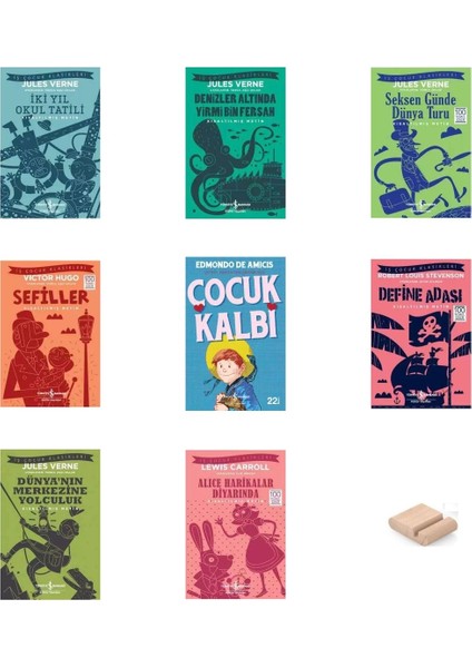 Iş Bankası Çocuk Klasikleri 8 - 13 Yaş Lkokul ve Ortaokul Okuma Kitapları 8 Kitap + Telefon Tutucu