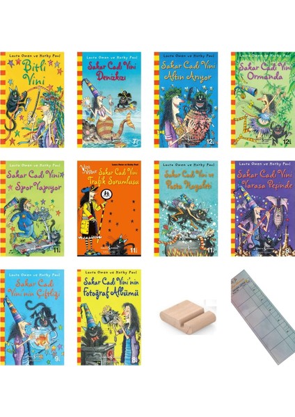 Sakar Cadı Vini Serisi - 10 Kitap - Dünyaca Ünlü Eğülenceli Hikaye Seti+ Tablet Standı