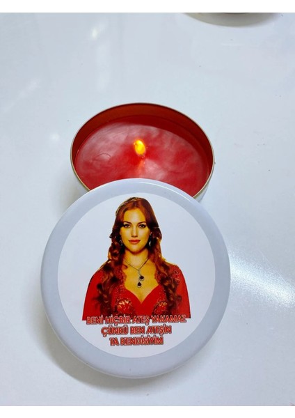 Aresmumatölyesi Dekoratif Hediyelik Hürrem Sultan Teneke Mum