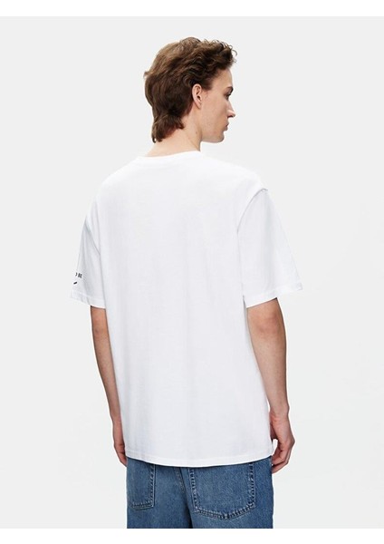 LTB Erkek Kısa Kollu Sıfır Yaka Basıc Loose Beyaz T-shırt fiyatları