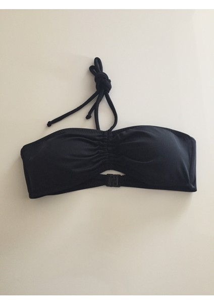 Siyah Straplez Dar Kalıp Bikini Üstü