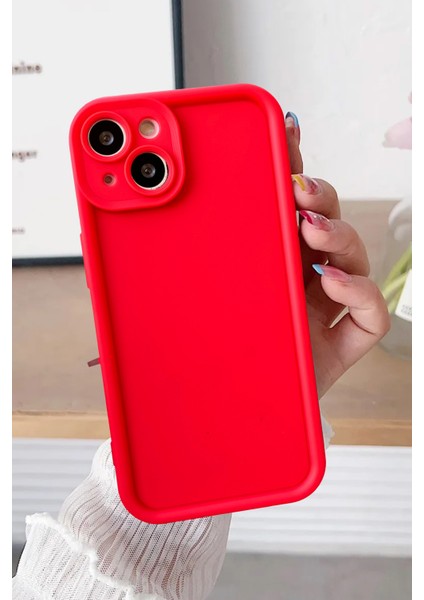 Apple iPhone 13-Apple iPhone 14 Uyumlu Darbe Önleyici Mat Renkli Esnek Viera Kılıf Kırmızı