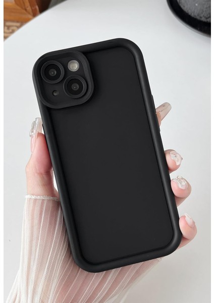 Apple iPhone 13-Apple iPhone 14 Uyumlu Darbe Önleyici Mat Renkli Esnek Viera Kılıf Siyah