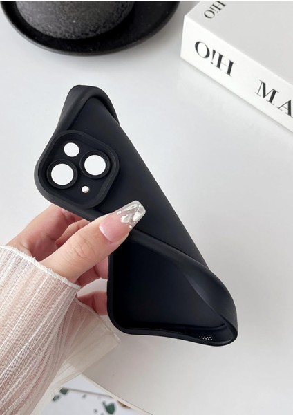 Apple iPhone 13-Apple iPhone 14 Uyumlu Darbe Önleyici Mat Renkli Esnek Viera Kılıf Siyah