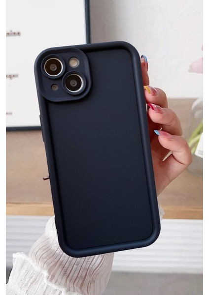 Apple iPhone 13-Apple iPhone 14 Uyumlu Darbe Önleyici Mat Renkli Esnek Viera Kılıf Siyah
